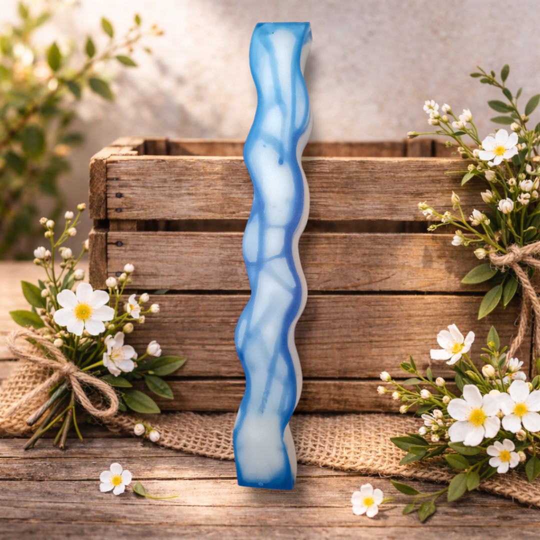 Χειροποίητη Αρωματική Λαμπάδα - Marble Blue Χειροποίητη Αρωματική Λαμπάδα - Marble Blue - Image 1