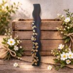 Χειροποίητη Αρωματική Λαμπάδα - Metal Wave Μαύρο με Χρυσό