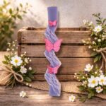 Χειροποίητη Αρωματική Λαμπάδα με Γύψινα Διακοσμητικά Στοιχεία Πεταλούδες - Σχέδιο Β