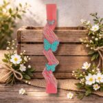 Χειροποίητη Αρωματική Λαμπάδα με Γύψινα Διακοσμητικά Στοιχεία Πεταλούδες - Σχέδιο Γ