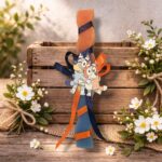 Χειροποίητη Αρωματική Λαμπάδα με Ξύλινο Διακοσμητικό Bluey και Bingo Αγκαλιά