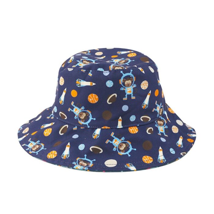 Αντηλιακό Bucket Καπέλο Διπλής Όψης με Προστασία UPF50+ Flapjackkids - Space Monkey/Alligator - Image 3