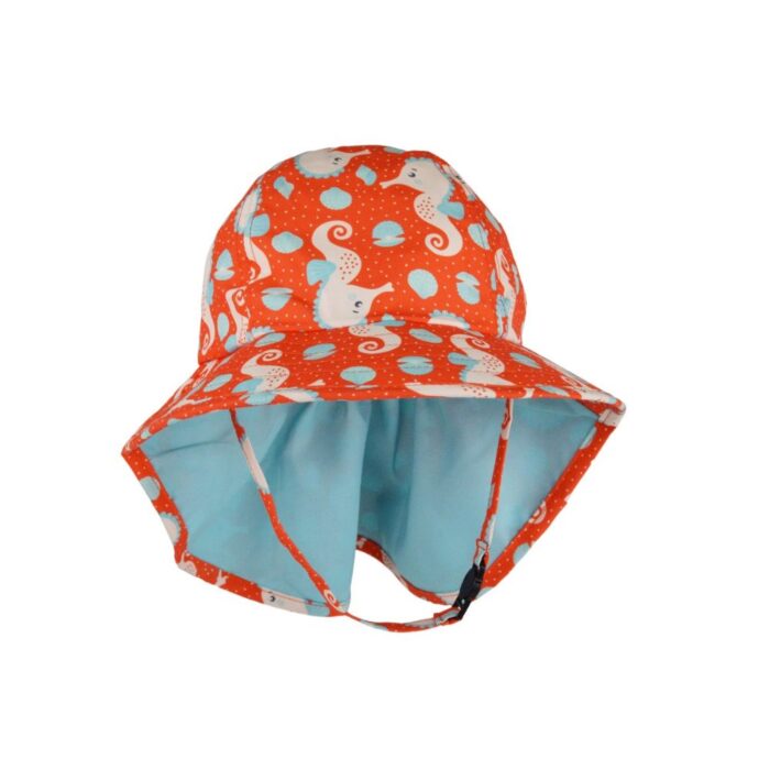 Αντηλιακό Καπέλο με Προστασία Αυχένα UPF50+ Cape Sunhat Zoocchini - Seahorse - Image 4