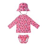 Αντηλιακό Σετ Μαγιό Πάνα, Μπλούζα και Bucket Καπέλο Zoocchini Cherry