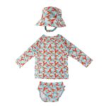 Αντηλιακό Σετ Μαγιό Πάνα, Μπλούζα και Bucket Καπέλο Zoocchini Lobster