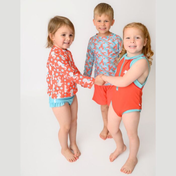 Αντηλιακό Σετ Μαγιό Σορτς, Μπλούζα και Bucket Καπέλο Zoocchini Lobster - Image 2