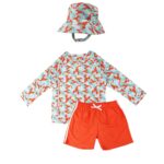 Αντηλιακό Σετ Μαγιό Σορτς, Μπλούζα και Bucket Καπέλο Zoocchini Lobster