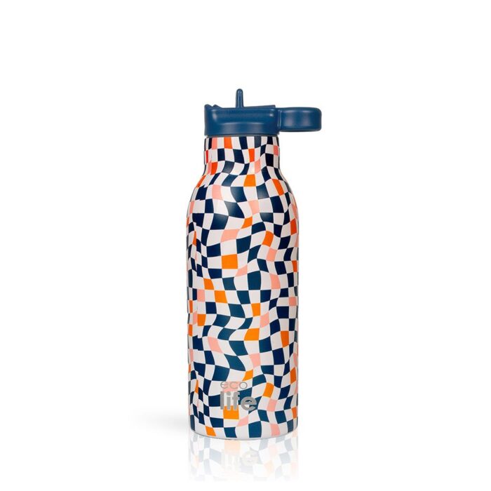 Ανοξείδωτο Παγούρι Θερμός με Καλαμάκι Ecolife 550ml - Color Squares - Image 3