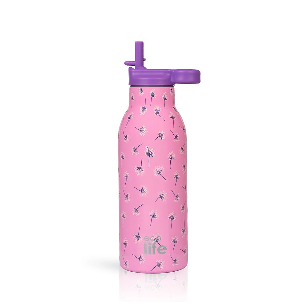 Ανοξείδωτο Παγούρι Θερμός με Καλαμάκι Ecolife 550ml - Pink Dandellion Ανοξείδωτο Παγούρι Θερμός με Καλαμάκι Ecolife 550ml - Pink Dandellion - Image 1