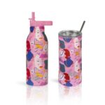 Ανοξείδωτο Παγούρι Θερμός με Καλαμάκι Ecolife 550ml - Faces - Image 4