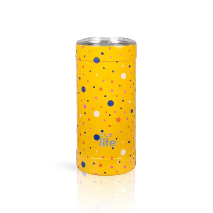 Ποτήρι Θερμός Ecolife - Dots in Yellow Coffee Thermos 500ml - Image 3