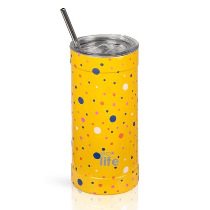 Ποτήρι Θερμός Ecolife - Dots in Yellow Coffee Thermos 500ml