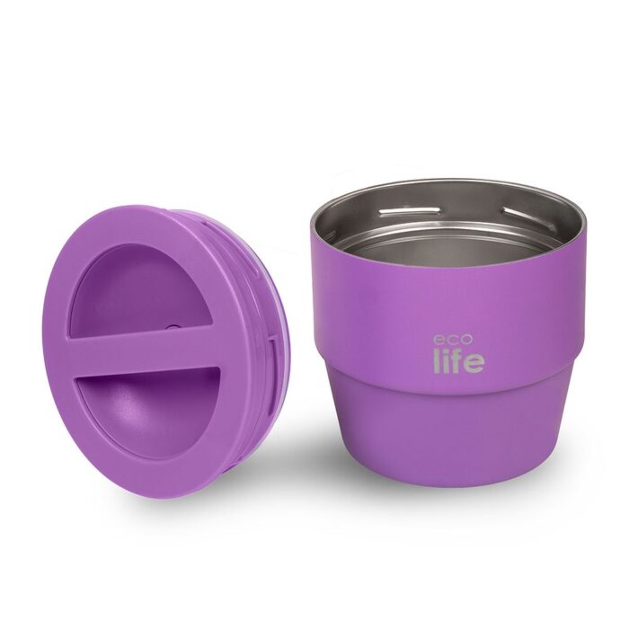 Στρογγυλό Ανοξείδωτο Θερμός Φαγητού Ecolife 750ml Μωβ - Image 3