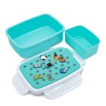 Δοχείο Φαγητού 2 Θέσεων Melii Bento 880ml με Charms - Μπλε - Image 2