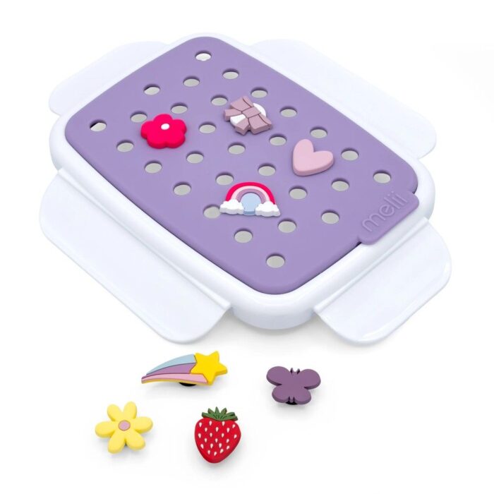 Δοχείο Φαγητού 2 Θέσεων Melii Bento 880ml με Charms - Μωβ - Image 2