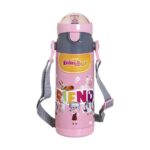 Ανοξείδωτο Παγούρι Θερμός με Καλαμάκι Ecolife Kids Thermos 400ml Masha & Friends Pink