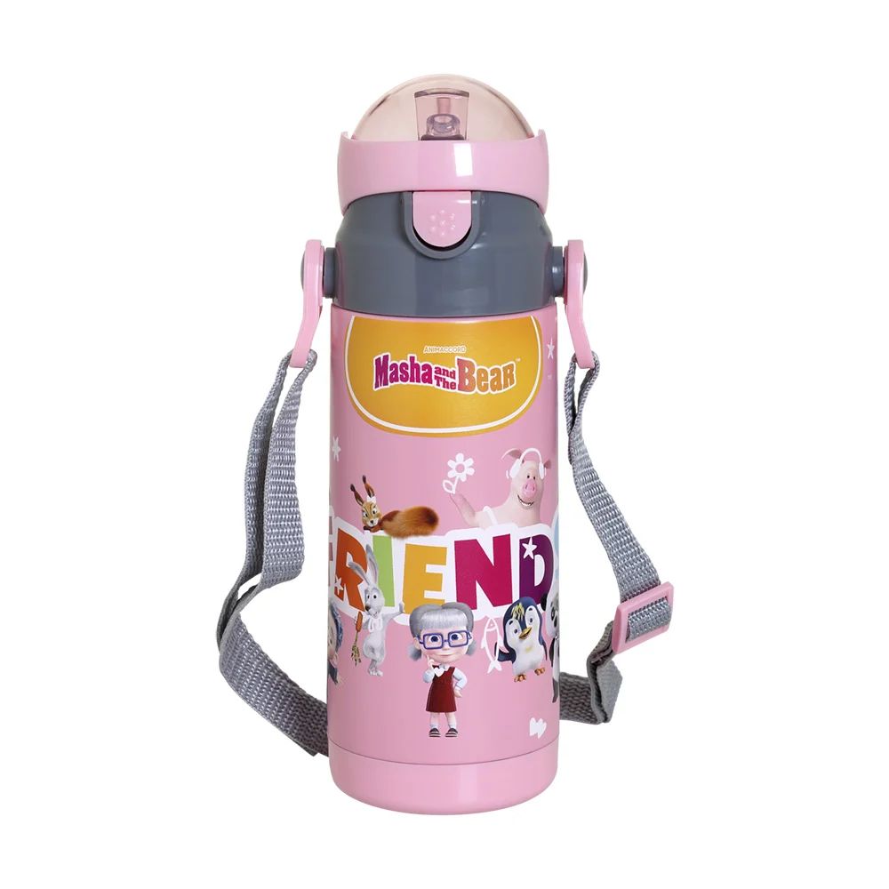 Ανοξείδωτο Παγούρι Θερμός με Καλαμάκι Ecolife Kids Thermos 400ml Masha & Friends Pink Ανοξείδωτο Παγούρι Θερμός με Καλαμάκι Ecolife Kids Thermos 400ml Masha & Friends Pink - Image 1